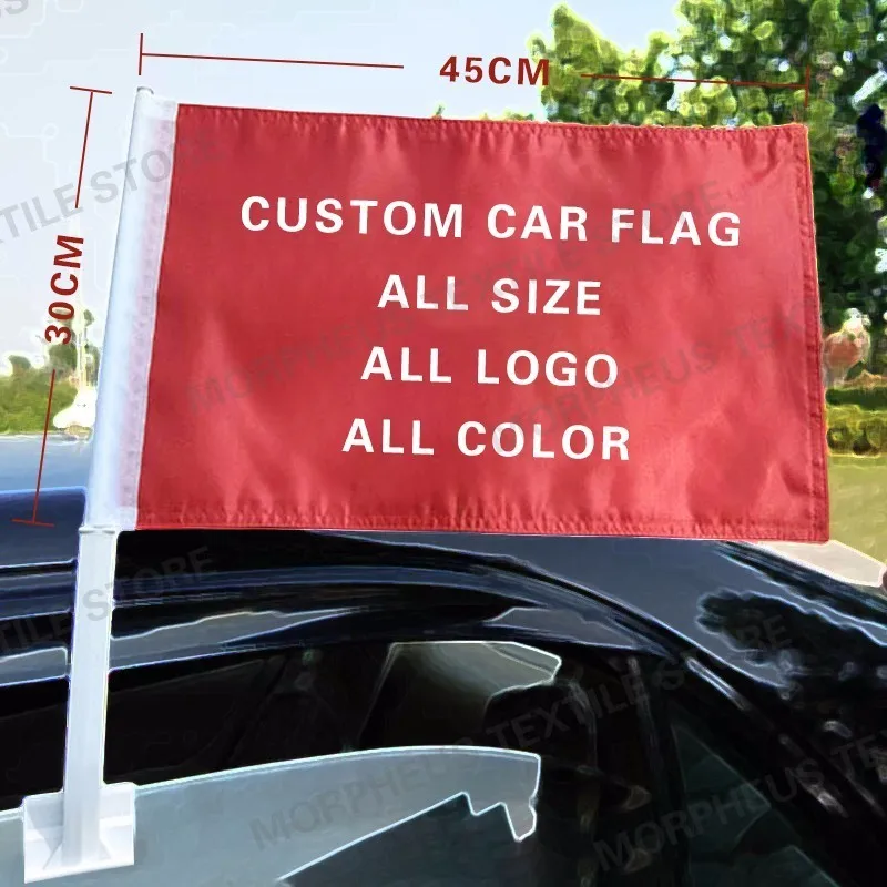 Custom Car Flag 30X45cm Polyester Flying Banner Printing