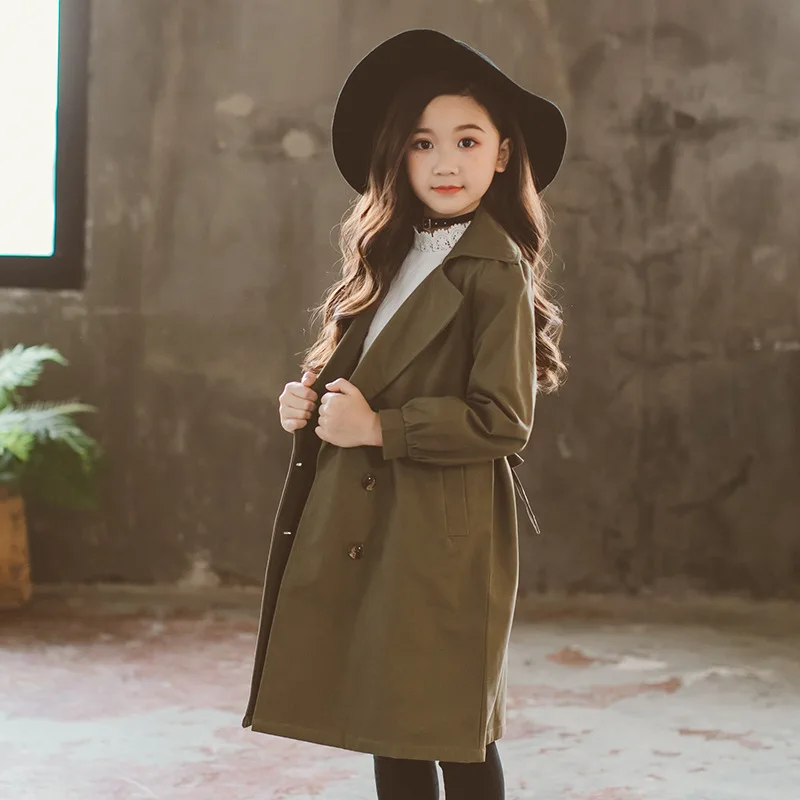 

2019 Trench For Children Spring Girls Trench Coat Windbreaker Teen Big Girls Jacket For A Teenager Kids Clothes 5 6 7 8 9 10 12