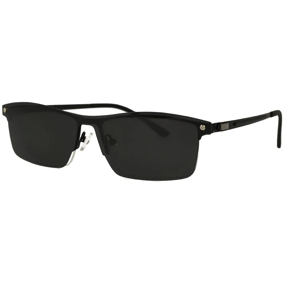 Поляризационные солнцезащитные очки с полуоправой на зажиме, очки с металлической оптической оправой для мужчин, солнцезащитные очки, солнцезащитные очки S94007