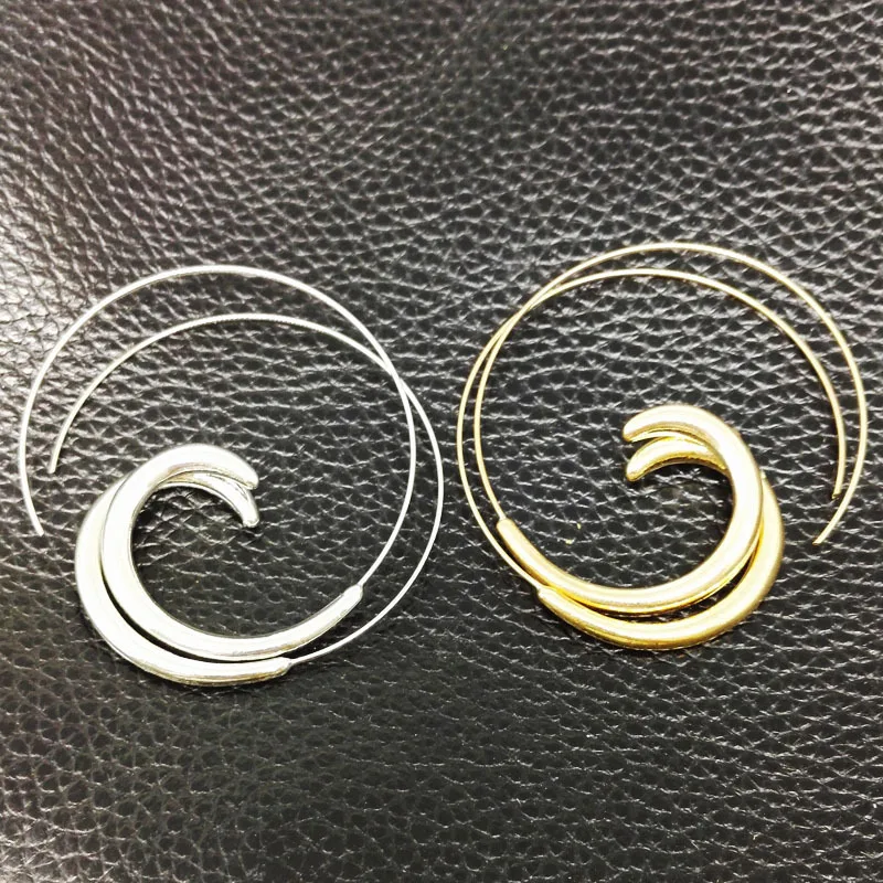 

Fashion New Silver/Gold Round Spiral Hoop Earrings for Women Girls Lady Gift Best Quality Jewelry Free drop shipping
