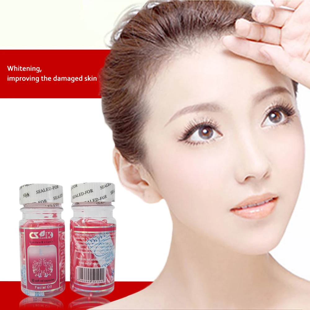 

90pcs Vitamin E Essence Face Cream Capsule Whitening Cream Freckle Brighten Repair Ance Scar Hydrating Capsule Cream