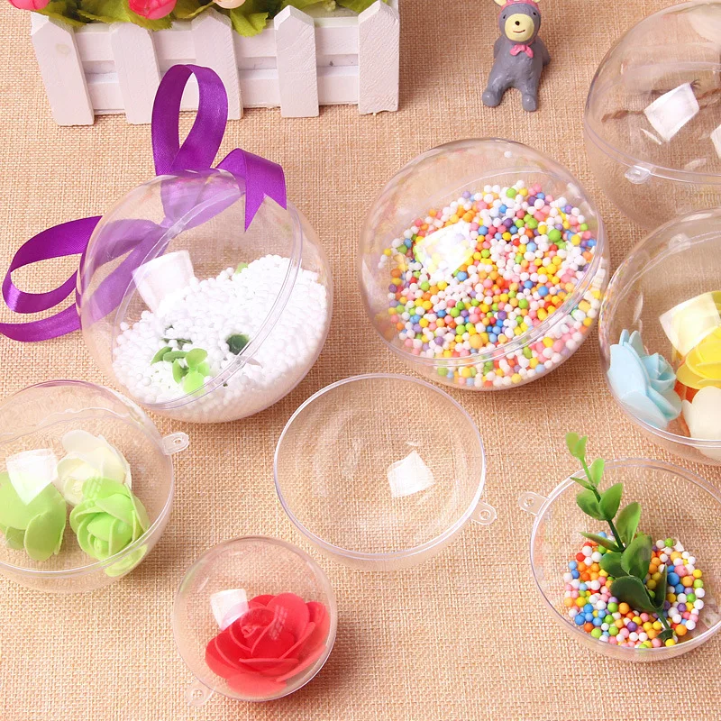 Adorables cajas transparentes de dulces diseño romántico decoraciones de Navidad bola transparente puede abrir plástico Navidad transparente Adorno Adorables cajas transparentes de dulces diseño romántico decoraciones de Navidad bola transparente puede abrir plástico Navidad transparente Adorno