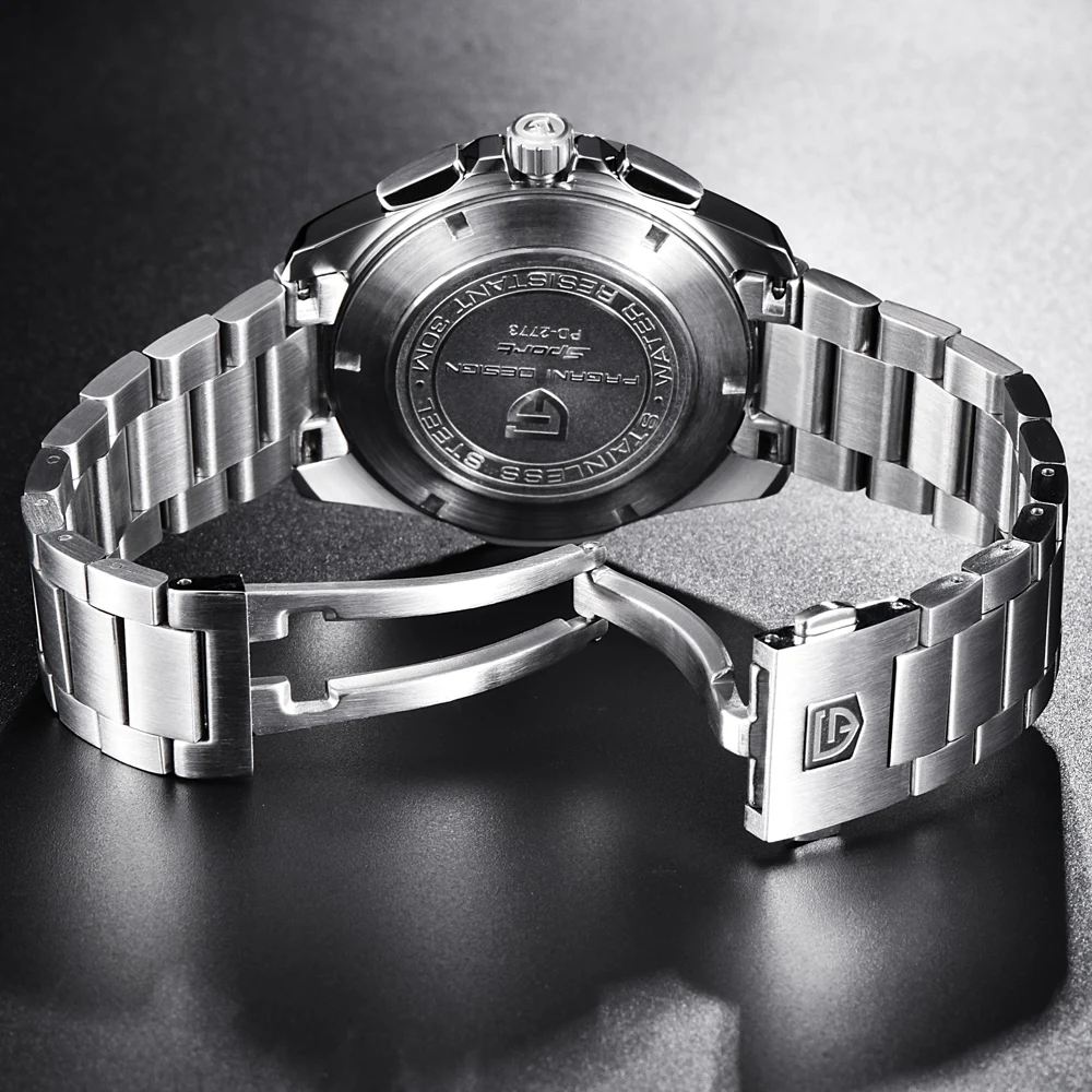 PAGANI Дизайн роскошные классические часы с хронографом для мужчин Топ Бренд Полный нержавеющая сталь Водонепроницаемый Кварцевые watch wrist Relogio Masculino