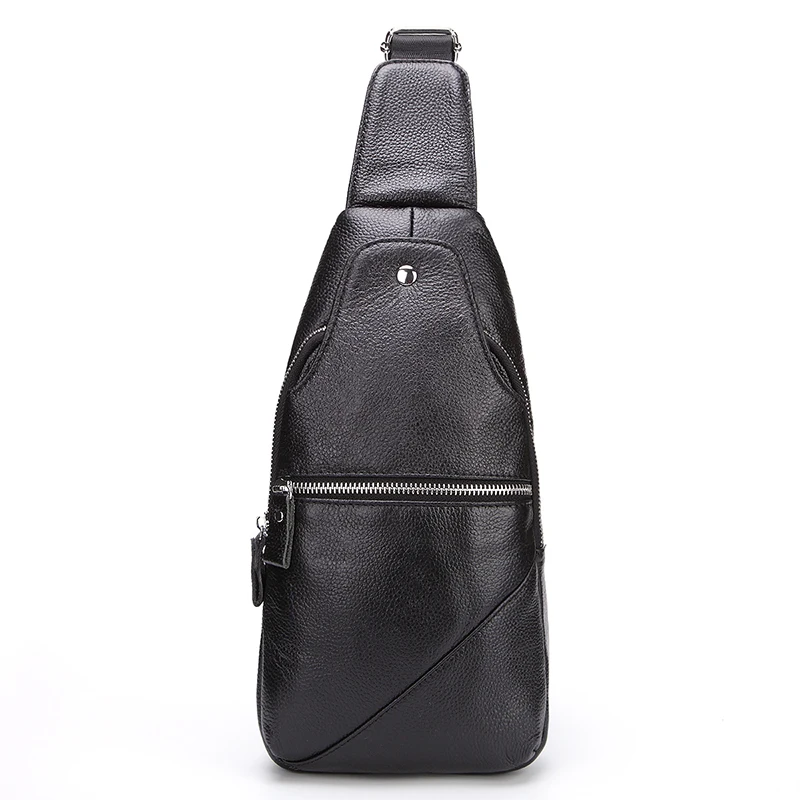 Для мужчин из натуральной коровьей кожи нагрудный рюкзак Винтаж Crossbody сумка мода