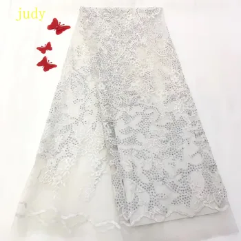 

5yards/bag Fashion wedding dress with 8 colors embroidery and laser fabric rhinestone for wedding party dress fabric RFJJ112