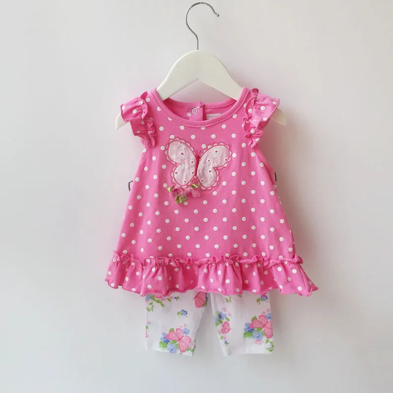 Summer Baby Clothing Sets Infantil Girls 2 Piece Polka Dot T shirt ...