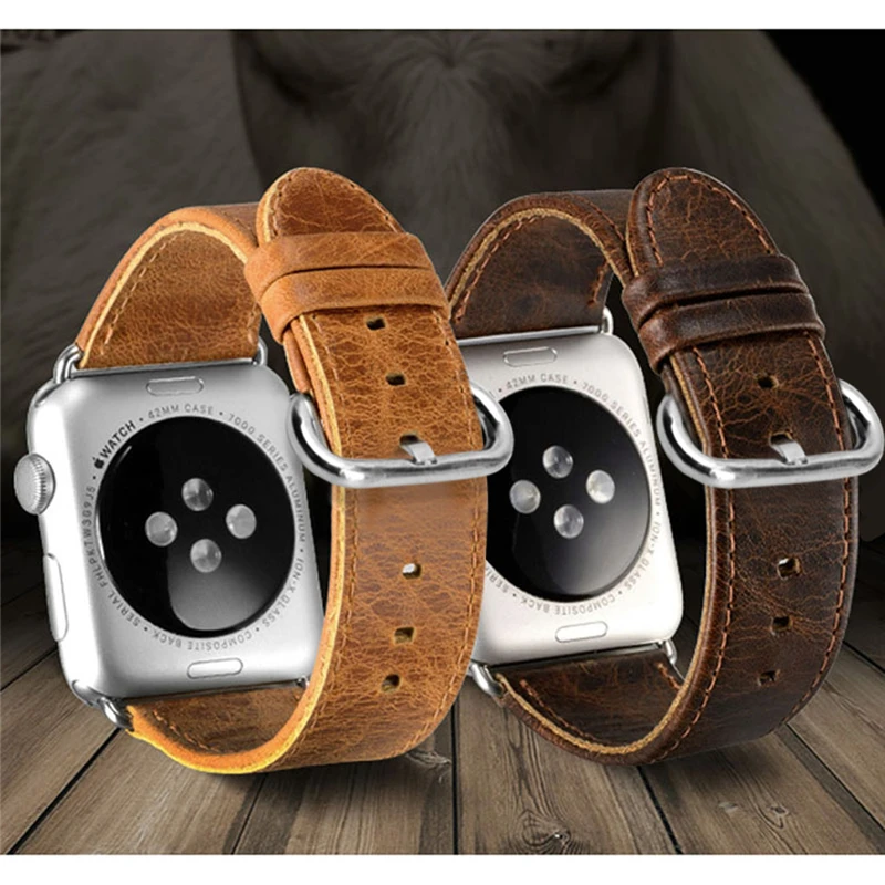 

Luxury Leather Band Strap Bracelet Watchband For Apple Watch iWatch 38/42mm N10_A