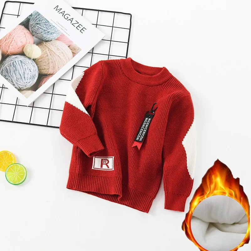

Boys' Sweaters with Thickened Cashmere Sweaters, Children's Clothes, Baby Boy Sweate