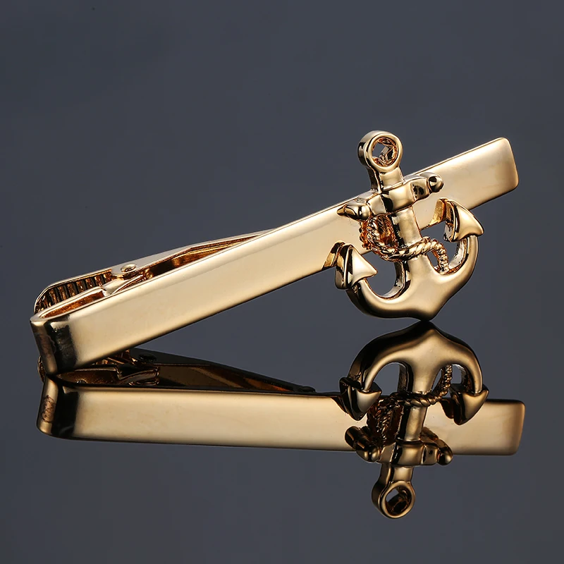 

high quality Anchor Metal Tie Clip Men's Skinny Glossy Tie Bar Gold Silvery Wedding Necktie Clips Pin Fashion Men Jewelry