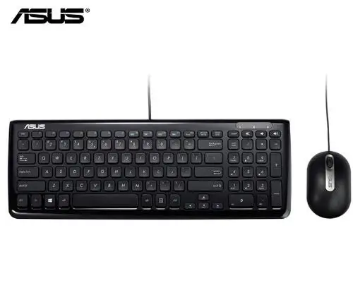 ASUS KM-100 Keyboard And Mouse Combo Official Use USB Wired Ergonomic Design Arc Shaped Edge Asus Laptop Desktop Esports