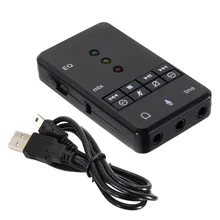 USB 2,0 внешняя звуковая карта 7,1 канал с 3,5 мм гарнитурой микрофон 3D аудио адаптер для планшетных ПК настольный ноутбук