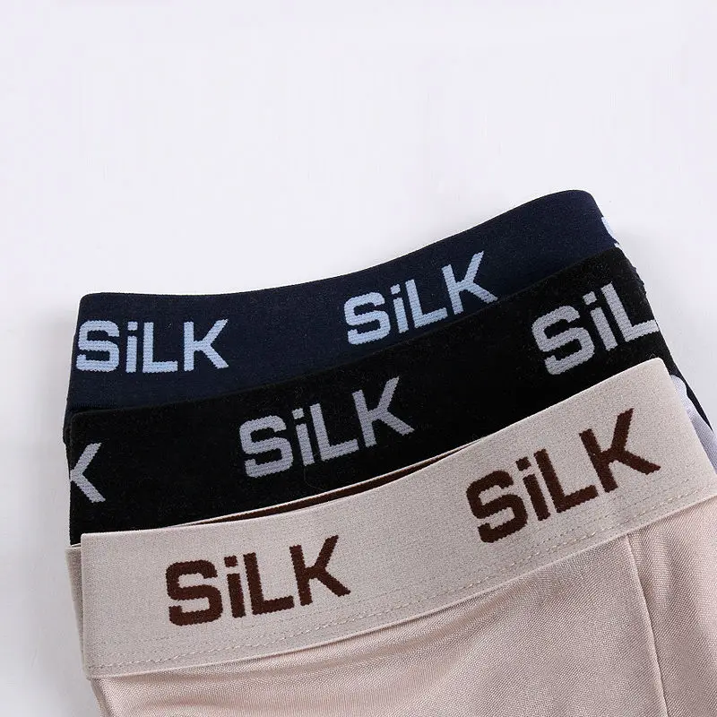 Goedkoop MANNEN boxershorts 100% Natuurlijke Zijde Heren slipje Gezonde Effen slipje lingerie calcinha shorts ondergoed calzoncillos