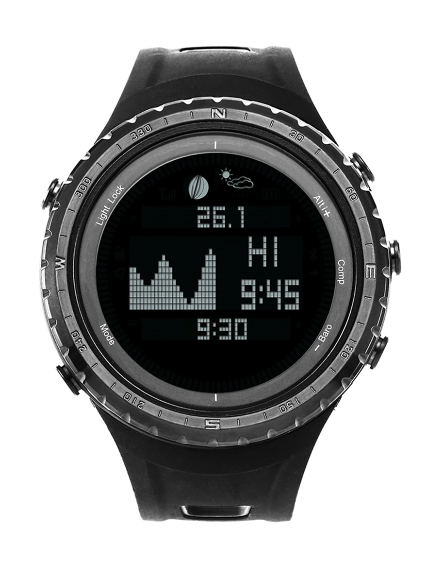 

SUNROAD Men Digital Moon Phase Barometer Altimeter Swimming Hiking Sport Watch Thermometer Wristwatches Reloj Hombre