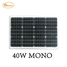 Renepv 40W mmonocrystalline silicon solar panel 12V battery power charging panel green alternative anergy RD40TU-18MD