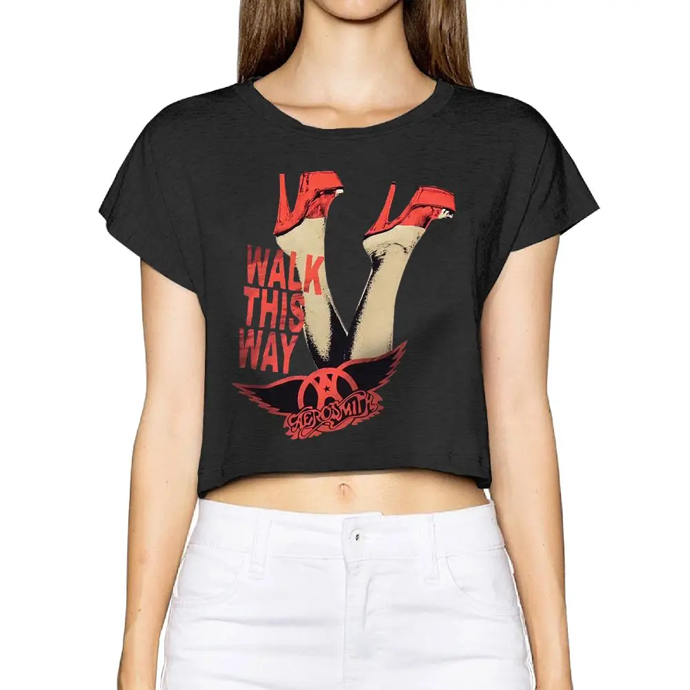 

SAMCUSTOM Camisetas Real Short New Aerosmith 3D printing Summer Fashion Street T Shirt Anarchy Bare midriff Sexy T-shirt Women