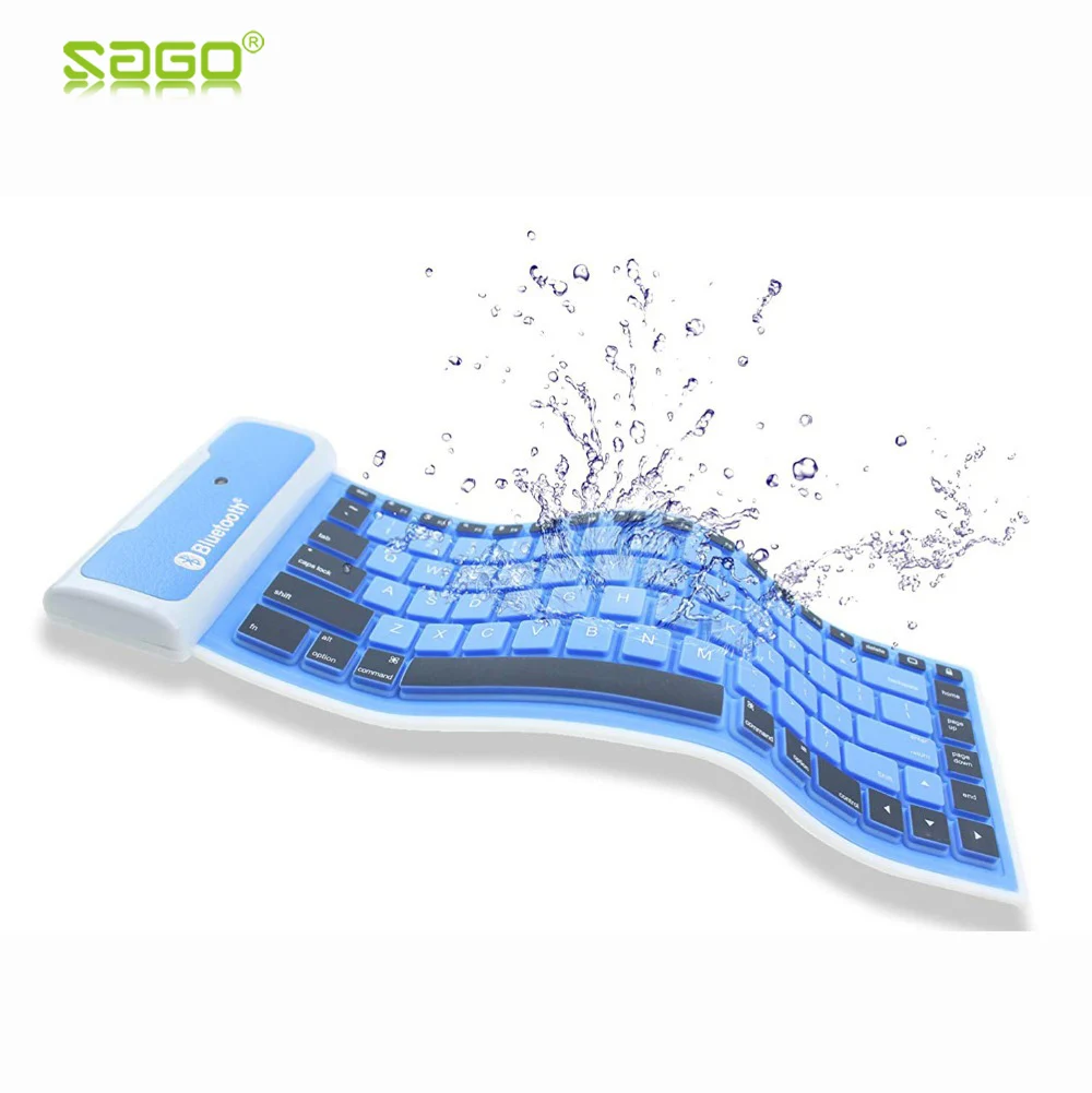 Portable Waterproof Keyboard Foldable Wireless Bluetooth Silicone Mini Keyboard for Tablet