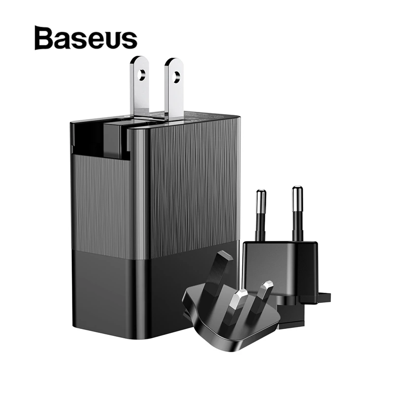 

Baseus 3 Port USB Charger 3in1 Triple EU US UK Plug 2.4A Travel Wall Charger Adapter for iPhone Samsung Xiaomi Phone USB Charger