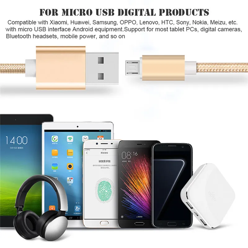 Провод для передачи данных Huawei Honor 10 lite 8c 8x 7a pro 7c Micro USB зарядный кабель ZTE Blade S6 X3 V9