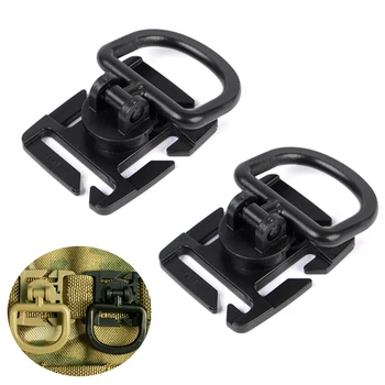 

2Pcs Tactical Airsoft D-ring Clips Buckle Molle Web Attachment Clamp with D Buckle for Backpack Vest Belt Hunting Accessory