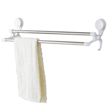 

Free punch towel rack bathroom towel rack sucker hook bathroom towel rack towel bar single rod double rod LO4239