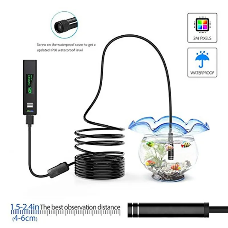 Беспроводной Эндоскоп HD 1200P Wifi USB бороскоп IP68 Водонепроницаемая Инспекционная