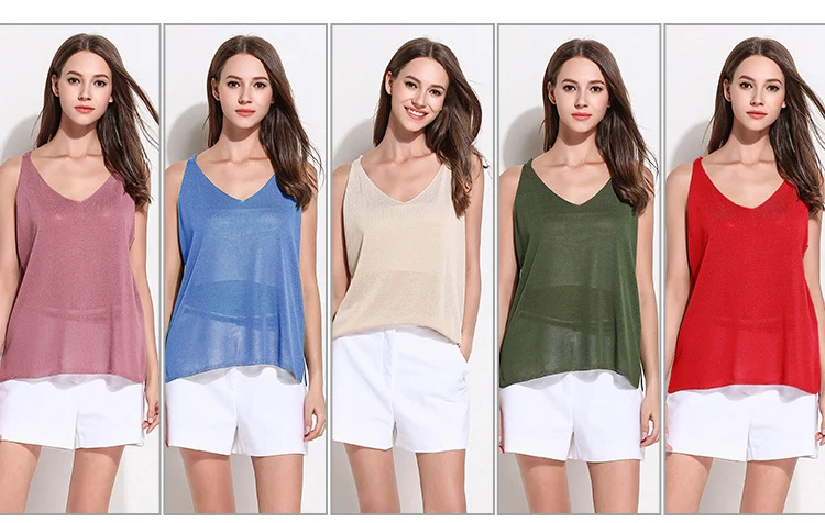 XIKOI Knitted Vest 2018 Summer Women Casual Sleeveless O-Neck Sweater Vest Fashion Crop Tops Women Veste Femme (6)