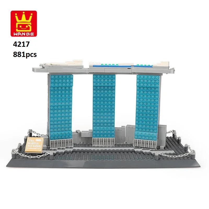 Legoed city World Architecture Building Blocks The marina Bay Sands bricks house Model kits Educational Toys for Children Gifts