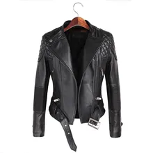 font b Leather b font font b Jackets b font Women 2017 Spring Autumn Rivet