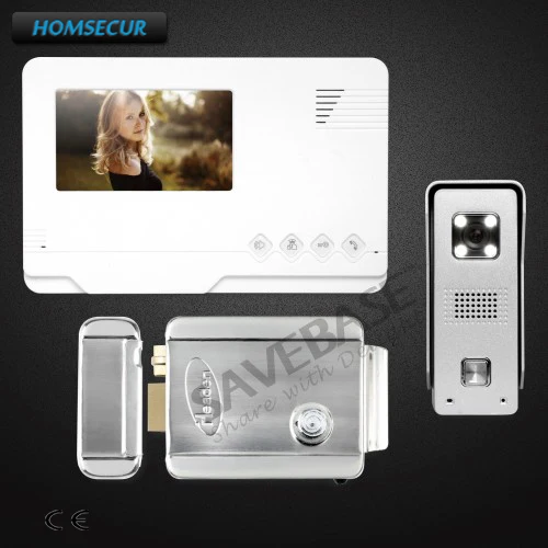 Homsecur 4.3 дюйма проводной телефон видео домофон Системы с Электрический замок + доставка из России