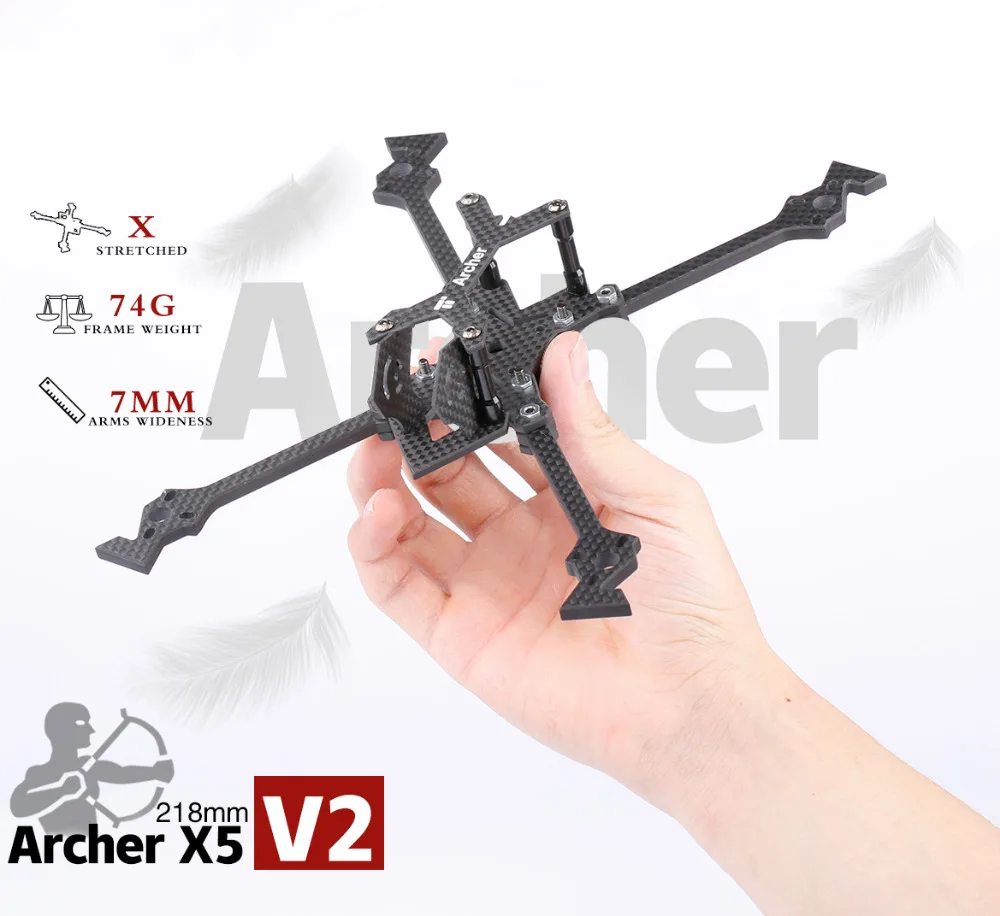 IFlight carbon Fiber Archer X5 V2 5 дюймов 218 мм X Рамка квадрокоптера с arm compatibale sucex 50A ESC для FPV