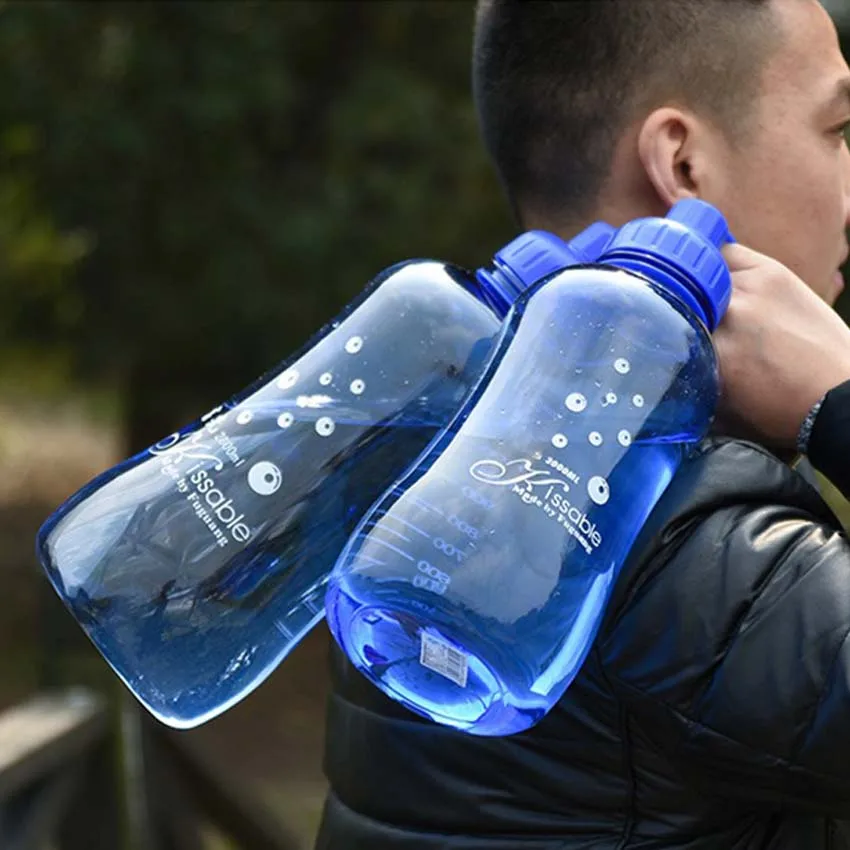 Большая емкость 1Л/2л пластиковая бутылка для воды для спорта на открытом воздухе путешествия Туризм Альпинизм 2000 велосипедный бутылка с соломинкой посуда для напитков