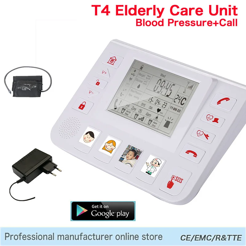 

King Pigeon T4 Free Shipping GPRS GSM Emergency Alarm Telecare Helper System SMS For Blood Pressure Monitor Elderly Alarm Elder