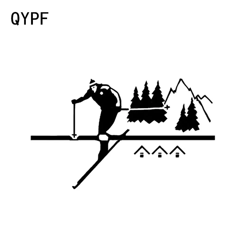 

QYPF 14.8*8.9 Fashion Down Slopes Skiing Decor Car Sticker Silhouette High Quality Vinyl C16-2235