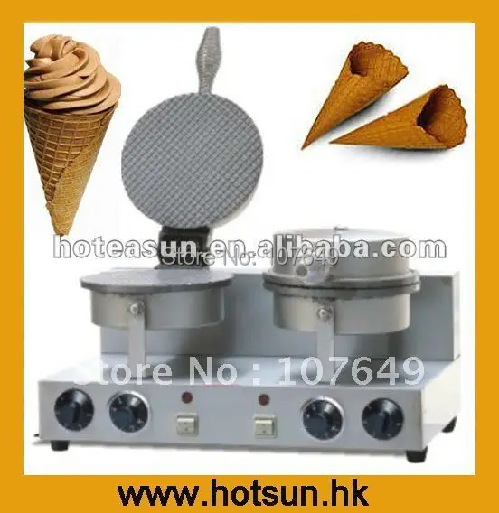 Double Commercial Electric Ice Cream Cone Waffle Baker Maker Machinein