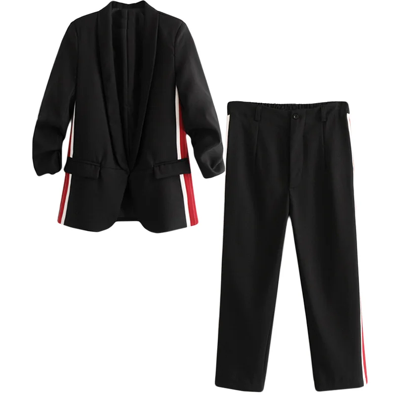 

Suit female suit jacket high waist casual pants two-piece 2018 autumn and winter new fashion OL color matching temperament women