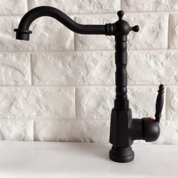 

Kitchen Faucet Oil Rubbed Black Bronze Swivel Singe Handle Bathroom Basin Kitchen Deck Mounted Sink Mixer Tap Knf354