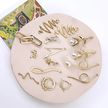 

DIY handmade jewelry accessories KJin gold Pearl flower irregular shape pendant earrings earring materials