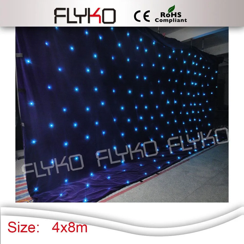 

RGB 4x8m 192pcs fireproof led star cloth stage backdrop