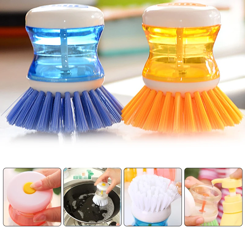 

Kitchen Wash Tool Pot Dish Brush Liquid Soap Clean Mix Color Random Deliver