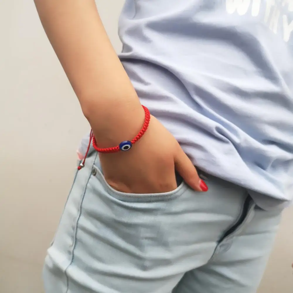

Rinhoo 1PC Blue Evil Eye Pendant Red Adjustable Rope Chain Bracelet Accessories Gift For Women Exquisite Charm Jewelry