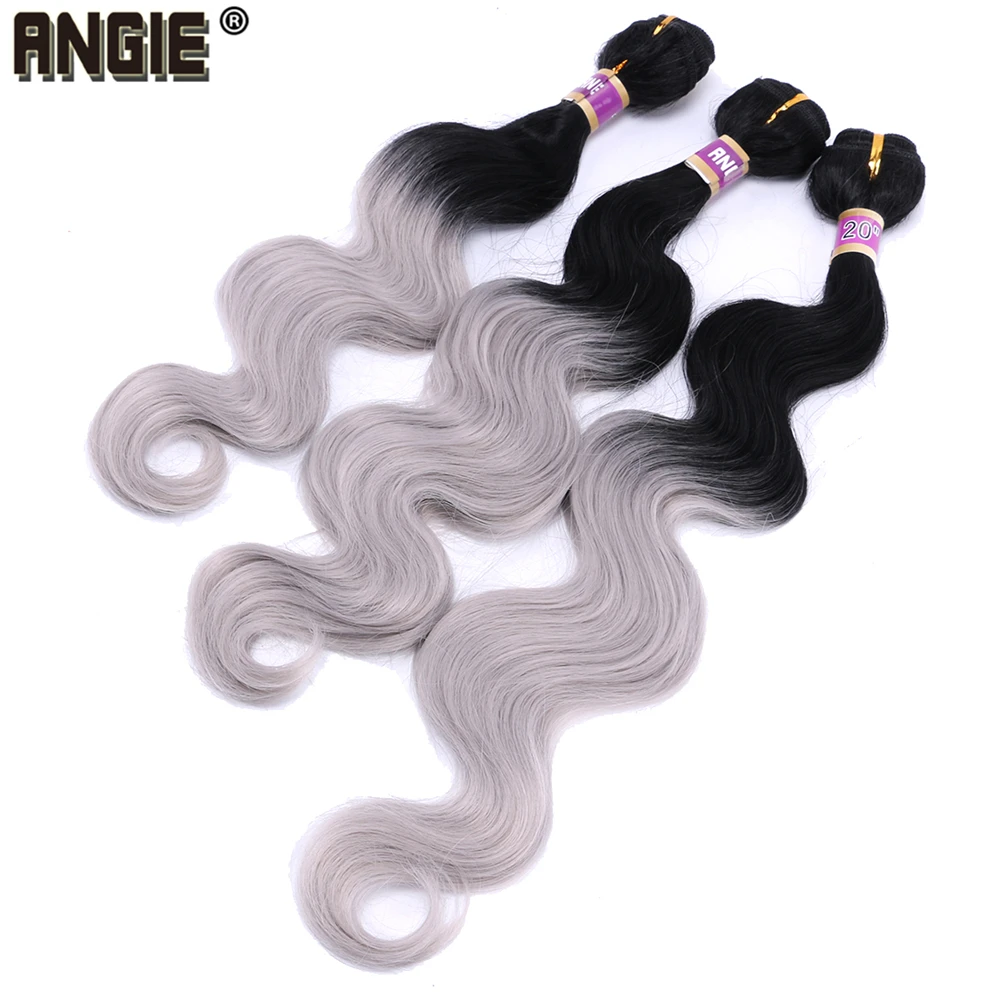 Angie 3 шт./компл. пучки волос "омбре" термостойкие синтетические объемные волнистые волосы для наращивания