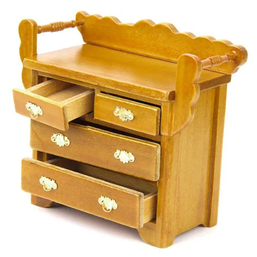 

1/12 Dollhouse Drawer Miniature Furniture for House Decoration with 4 movable drawer