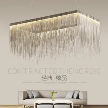 

Postmodern minimalist fringe living room chandelier Nordic creative personality villa project chandeliers restaurant restaurant