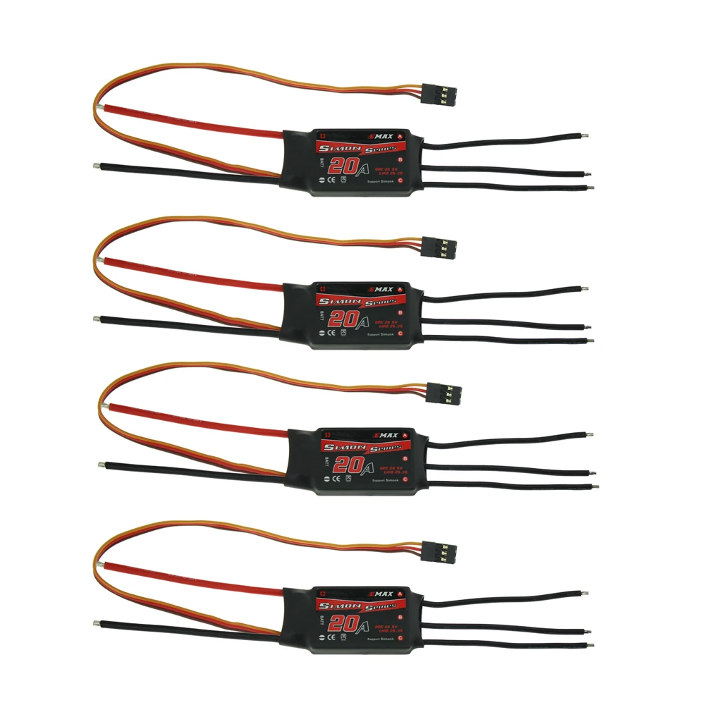 

for Emax 2PCS/4PCS 12A 20A BLHeli ESC SimonK 20A 2-4s LiPo BL Speed Controller for RC 250 270 280 QAV250 F330 F450 Quadcopter