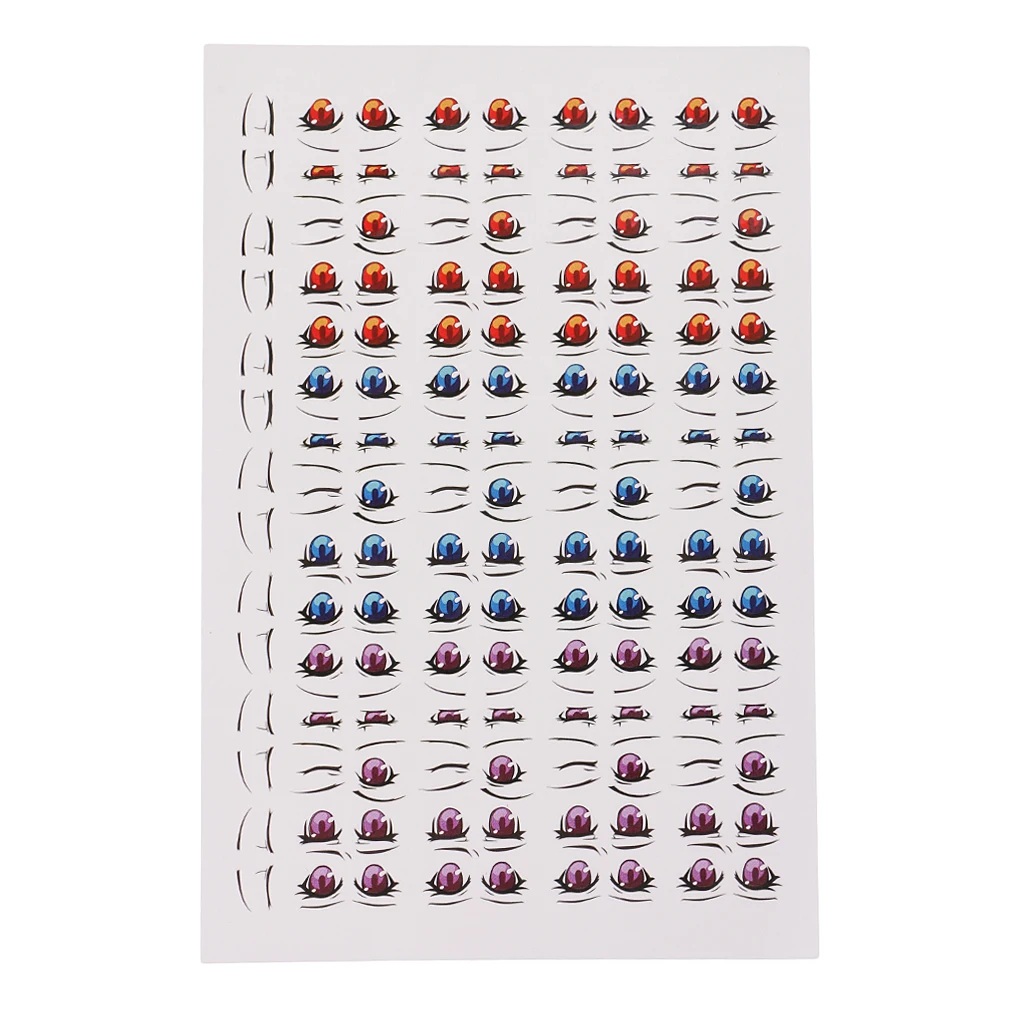 5 Sheets Assorted Eyes Stickers DIY Doll Accessories Cartoon Toy Eyes Cute Anime Figurine Dolls Eye Paster Face Clay Decals Mold