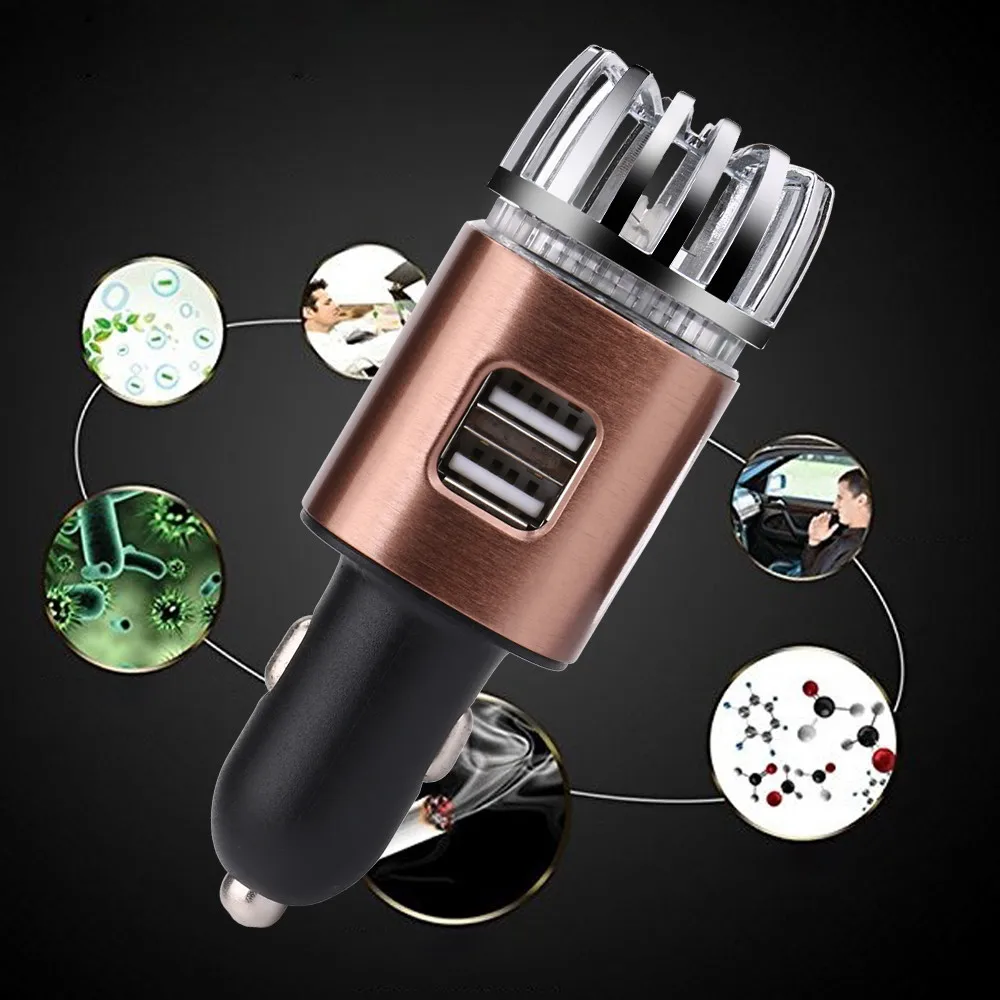 

Car Air Purifier Remove smoke odor Double USB Car Charge Interface Anion Fresh Air Eliminate allergens