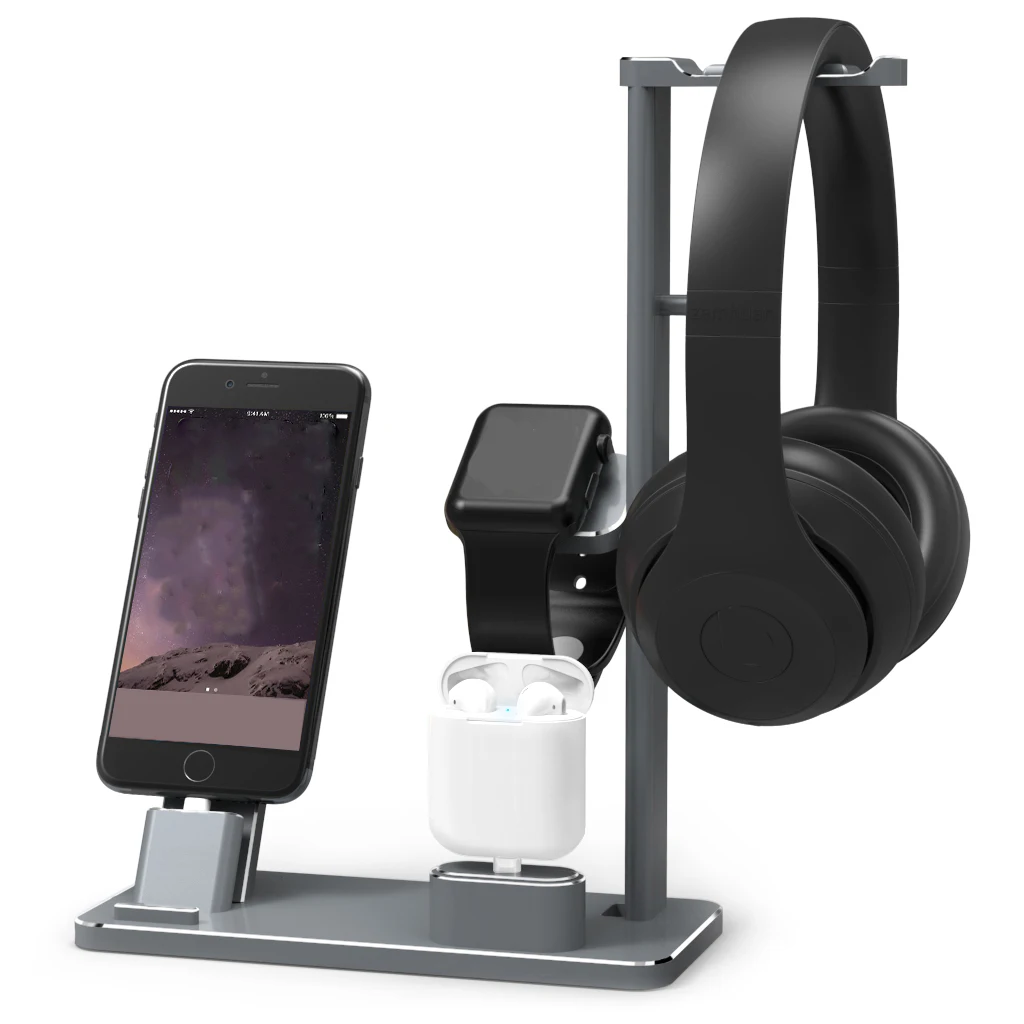 

New 4 in 1 Aluminium Alloy Charger Station for Apple Watch Charging Dock Station Stand for aplle for iPhone Dock Stand