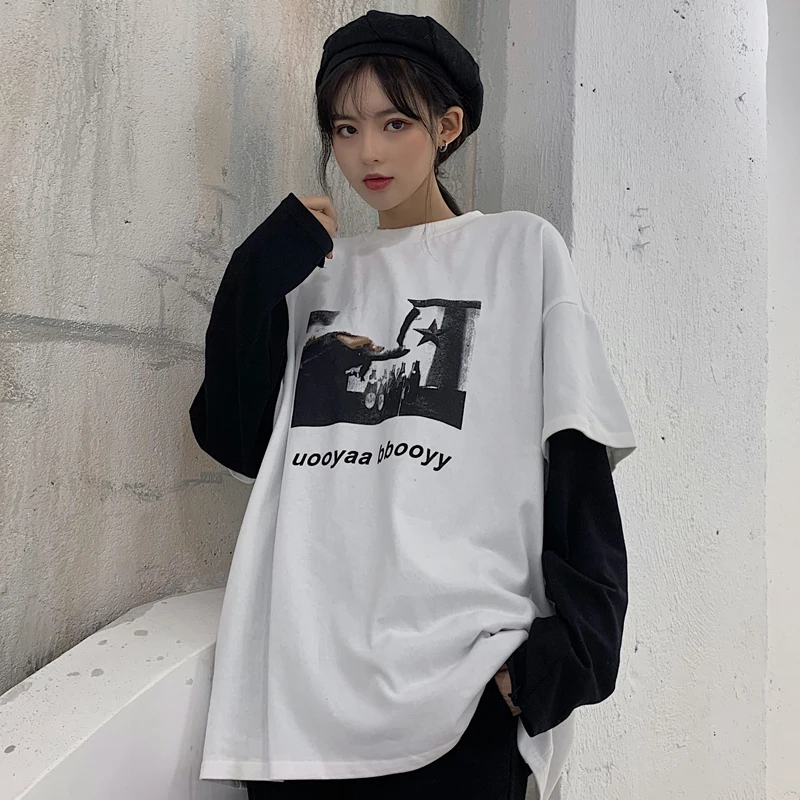 YouGeMan Harajuku Повседневное Для женщин футболка Топ 2019 сезон: весна–лето корейский