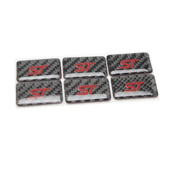 

10 pcs Sport ST Steering Wheel Sequins Sticker carbon fibre Cover Sticker for Ford Fiesta Ecosport 2009 - 2015 Auto Accessories
