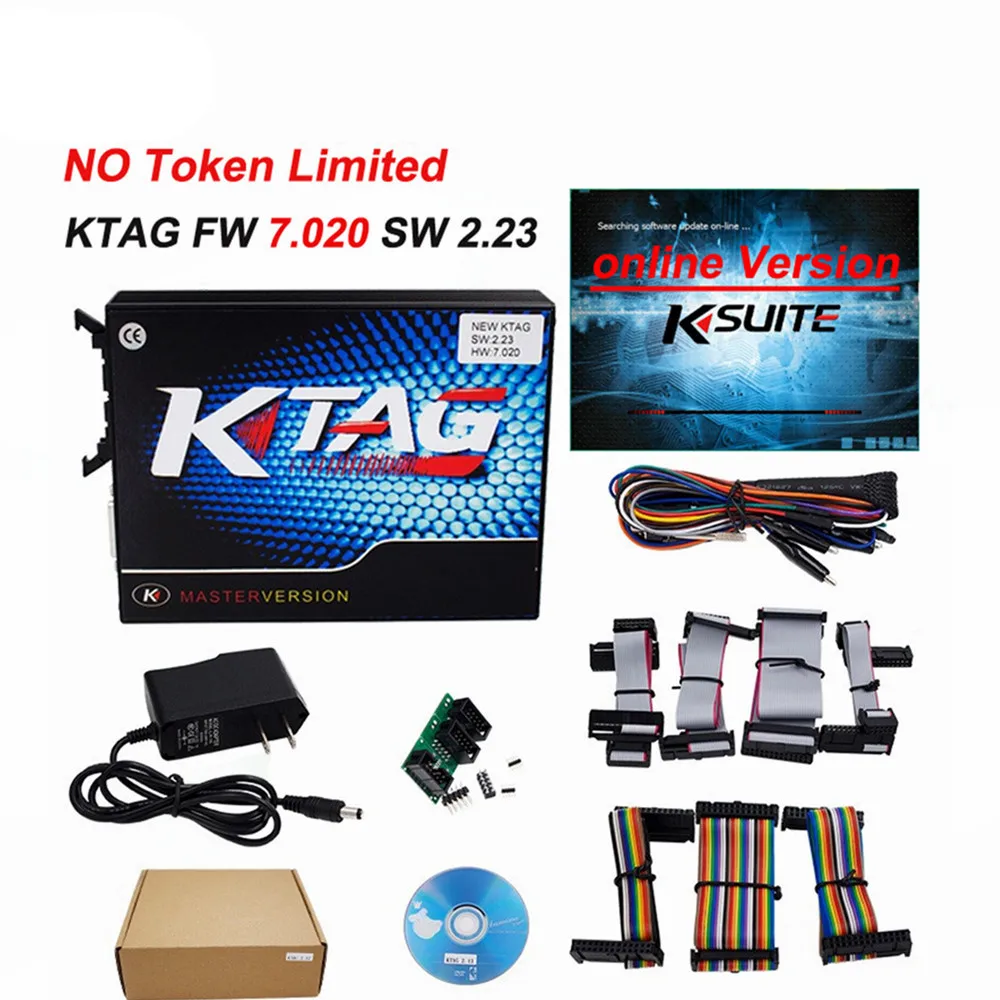 Онлайн EU Red Kess V5.017 V2 5 017 OBD2 набор для настройки менеджера KTAG V7.020 No Token K TAG 7 020 Master V2.23